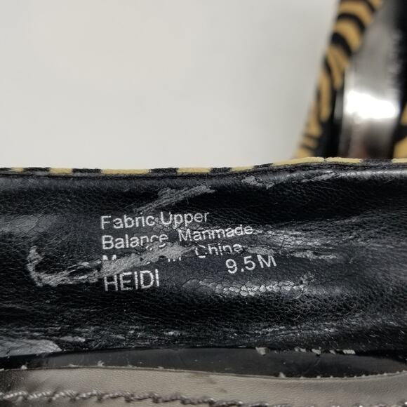Alfani Heidi Animal Print Heels Mustard Black Tiger Stripe Peep Toe Pumps Sz 9.5 - Picture 9 of 12